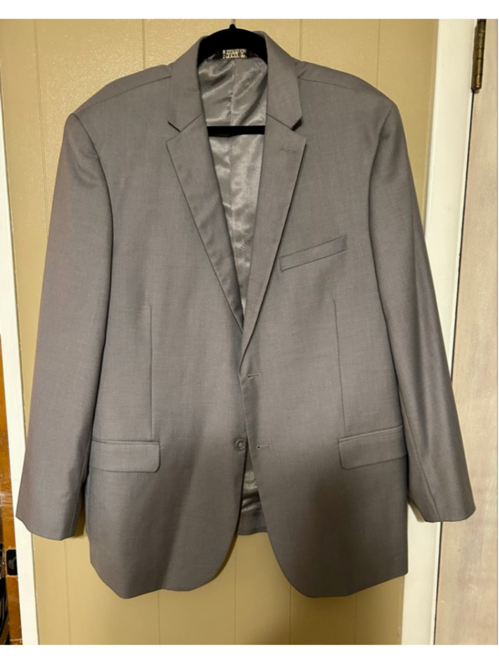 Caravelli Men’s Light Gray Oxford 2B Suit Blazer Sport Jacket Coat 44R Formal